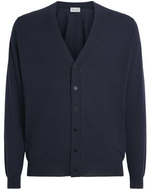 John Smedley Extra Fine Merino Cardigan - Blue