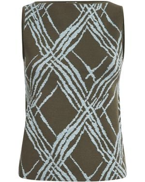 JOSEPH Cotton-Blend Check Aouda Top - Grey