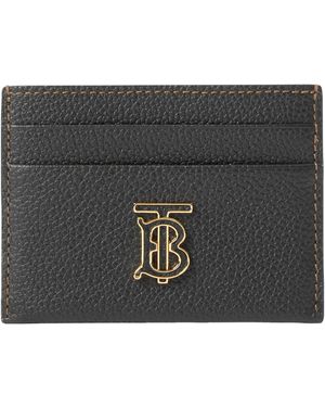 Burberry Leather Monogram Card Holder - Black