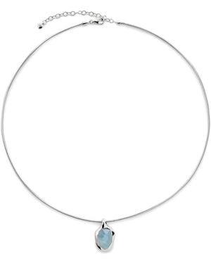 Monica Vinader Sterling And Aquamarine Odyssey Gemstone Necklace - Metallic