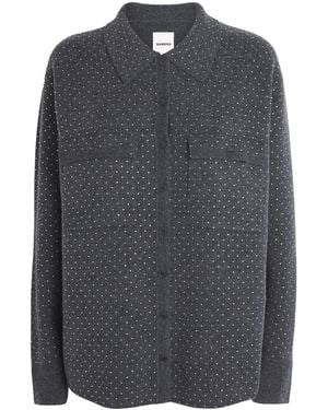 Sandro Crystal-Embellished Cardigan - Grey