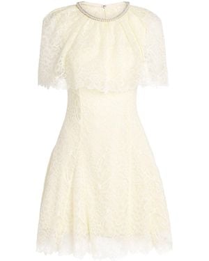 Self-Portrait Lace Cape Mini Dress - Natural