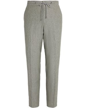 Corneliani Linen Drawstring Trousers - Grey