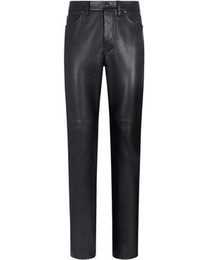 Tom Ford Leather Straight Pants - Gray