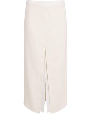 KHAITE Double-Layered Midi Skirt - White