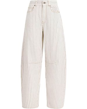 ME+EM Striped Extreme Tapered Jeans - White