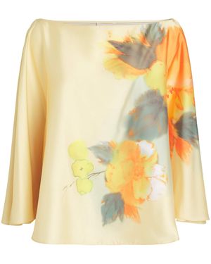 Cinq À Sept Watercolor Floral Carole Top - Yellow