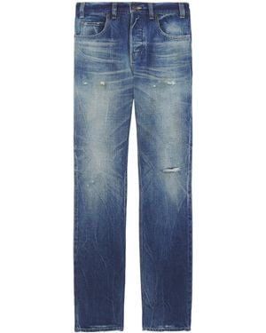 McQueen Distressed Slim Jeans - Blue