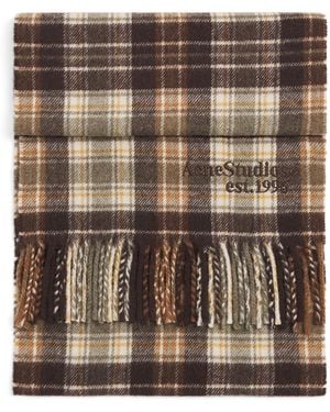 Acne Studios Cashmere-Wool Check Scarf - Brown