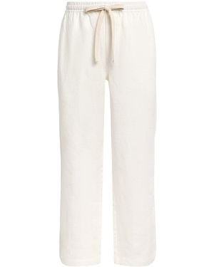 Commas Linen Wide-Leg Pants - White