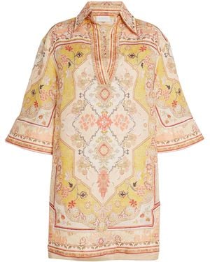 Zimmermann Linen Tunic Wylie Mini Dress - Natural