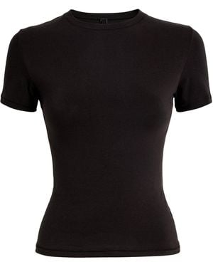 Skims Cotton Jersey Short-Sleeve T-Shirt - Black
