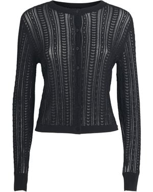 Anine Bing Open-Knit Moni Cardigan - Blue