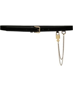 Dolce & Gabbana Leather Chain Belt - Black