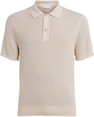 Sunspel Cotton Rib-Knit Polo Shirt - White