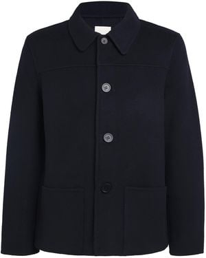 Sandro Double-Face Wool Worker Jacket - Blue