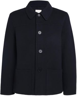 Sandro Double-Face Wool Worker Jacket - Blue