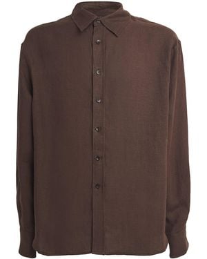 Commas Linen Relaxed Shirt - Brown