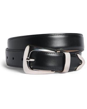 KHAITE Leather Benny Belt - Black