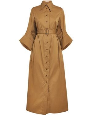 Palmer//Harding Cotton-Blend Intention Maxi Shirt Dress - Natural