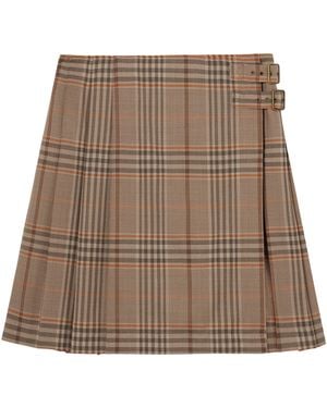 Burberry Wool Check Mini Kilt - Brown