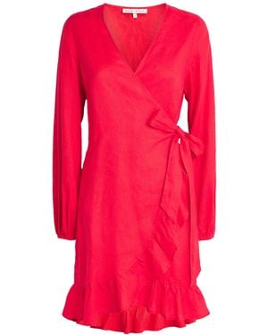 Heidi Klein Linen Ruffle Amalfi Mini Dress - Pink