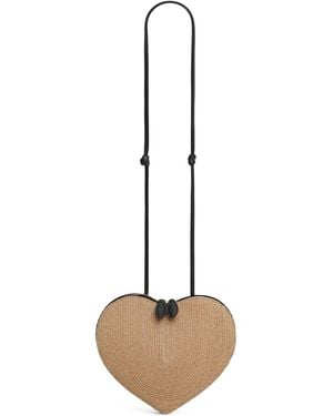Alaïa Straw Le Coeur Shoulder Bag - Natural