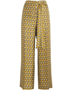 Max Mara Silk Printed Trousers - Yellow