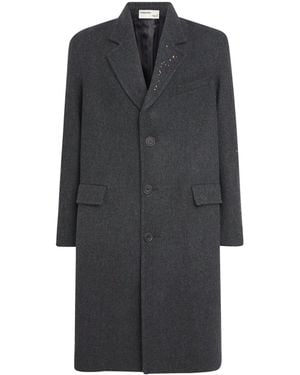 DOMREBEL Wool Exposed Stitching Overcoat - Grey