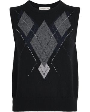 Johnstons of Elgin Cashmere Le Jabots Jumper Vest - Black
