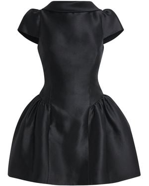 Self-Portrait Taffeta Mini Dress - Black