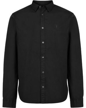 AllSaints Stretch-Cotton Hawthorne Shirt - Black