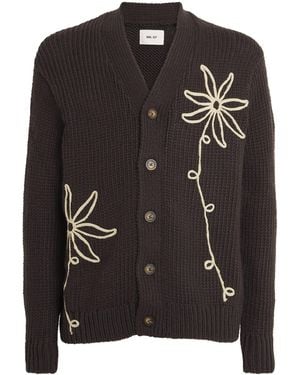 NN07 Flower Appliqué Mika Cardigan - Black