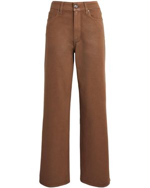 PAIGE Coated Anessa Wide-Leg Jeans - Brown
