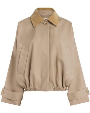 Rohe Cotton Suede-Collar Bomber Jacket - Natural