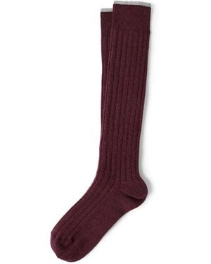 Brunello Cucinelli Cashmere Ribbed Socks - Purple