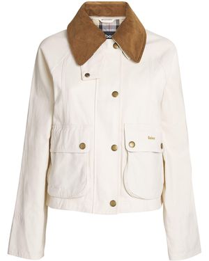 Barbour Cotton Cropped Beadnell Casual Jacket - Natural