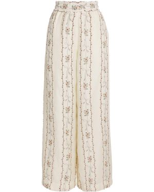 Agua Bendita Linen Tota Navente Wide Trousers - Natural