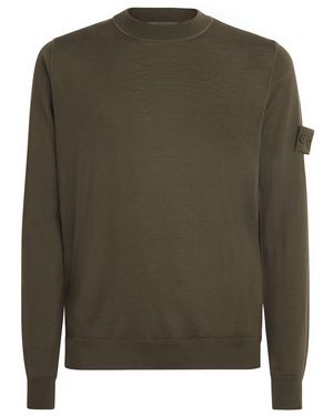 Stone Island Virgin Wool Ghost Jumper - Green