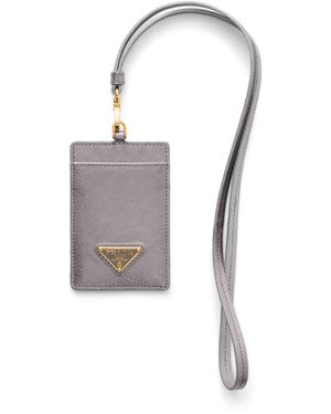 Prada Saffiano Leather Badge Holder - White