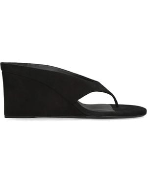 Alaïa Suede Cube Wedge Sandals 75 - Black