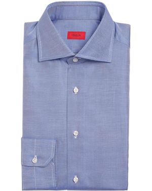Isaia Cotton Mix Dress Shirt - Blue