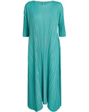 Pleats Please Issey Miyake Mellow Pleats Midi Dress - Green