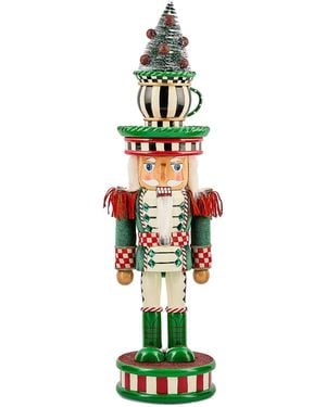 Mackenzie-Childs Check It Out Teacup Nutcracker - Green