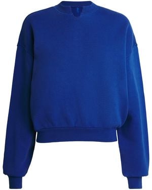 Skims Cotton Fleece Oversized Sweatshirt - Blue