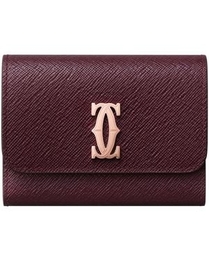 Cartier Mini Leather C De Wallet - Purple