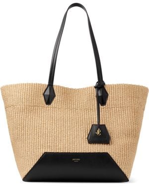 Jimmy Choo Medium Diamond Raffia Tote Bag - Natural