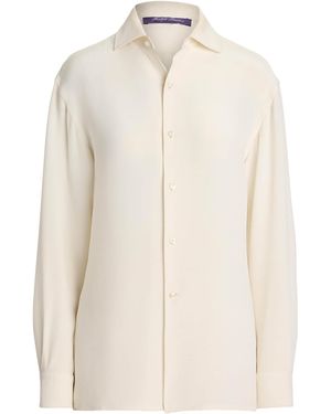 Ralph Lauren Silk Collared Blouse - White