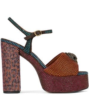 Kurt Geiger Embellished Kensington Platform Sandals - Red