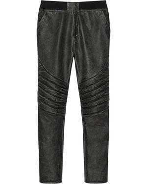 Givenchy Slim Biker Leather Trousers - Grey